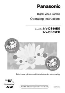 Panasonic NV DS 60 manual. Camera Instructions.